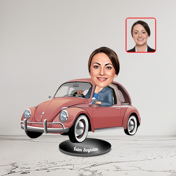 Kişiye Özel Vosvos Tasarımlı Kadın Karikatür Biblo - Görsel 2