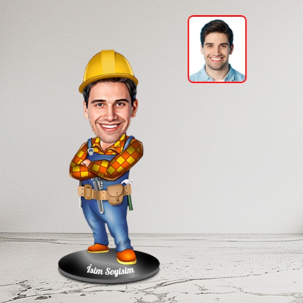 Yakışıklı Mühendis Karikatürlü Biblo - Görsel 2