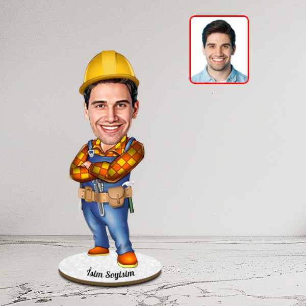 Yakışıklı Mühendis Karikatürlü Biblo - Görsel 1