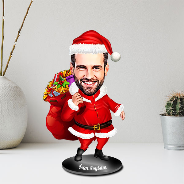 Kişiye Özel Noel Baba Karikatür Biblo - Görsel 2