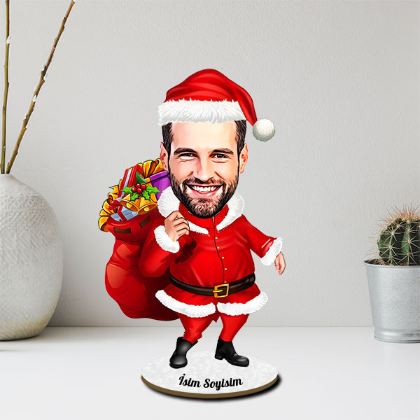 Kişiye Özel Noel Baba Karikatür Biblo - Görsel 1