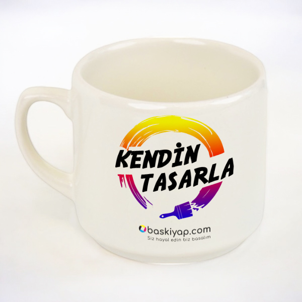 Kişiye Özel Baskılı Düz Kulplu Kişiye Özel Ekonomik Kupa