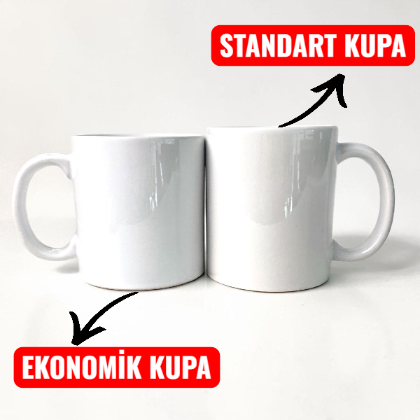 Kişiye Özel Baskılı Ekonomik Beyaz Kupa Bardak görsel
