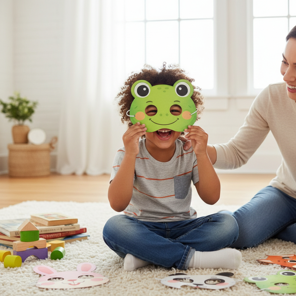 Çocuklara Özel Karton Maske