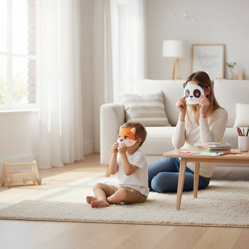 Çocuklara Özel Karton Maske