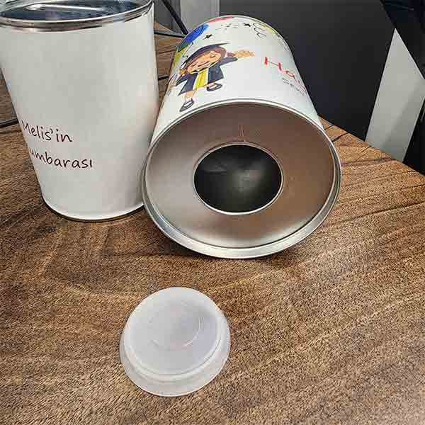 Kişiye Özel Baskılı Çok Kullanımlık Metal Kumbara