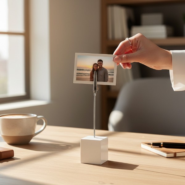 Kişiye Özel Baskılı Timsah Ağızlı Not Tutucu - Beyaz