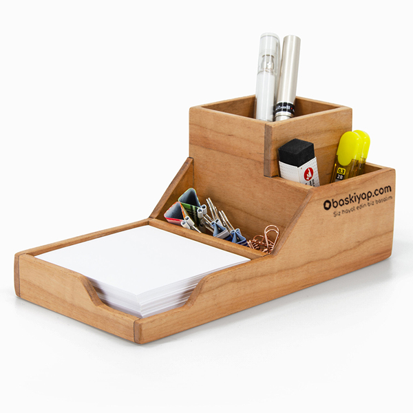 Çok Amaçlı Organizer Bölümlü Kalemlik Ve Not Kağıdı Kutusu Bir Arada Model 6 görsel