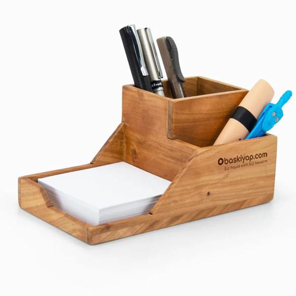 Çok Amaçlı Organizer Bölümlü Kalemlik Ve Not Kağıdı Kutusu Bir Arada Model 5 görsel