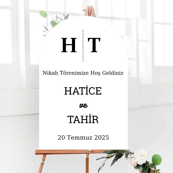 Oval Kesim Karşılama Panosu görsel