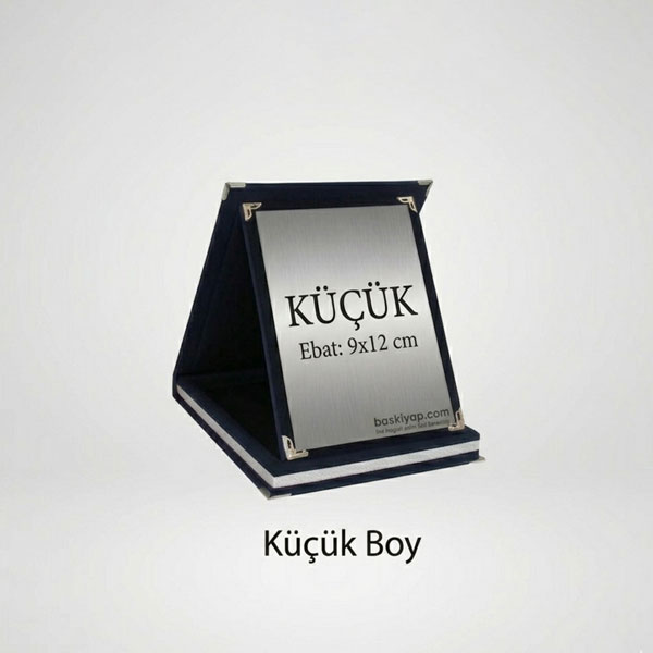Küçük Boy Kişiye Özel Albüm Plaket 9X12 Cm -Lacivert görsel