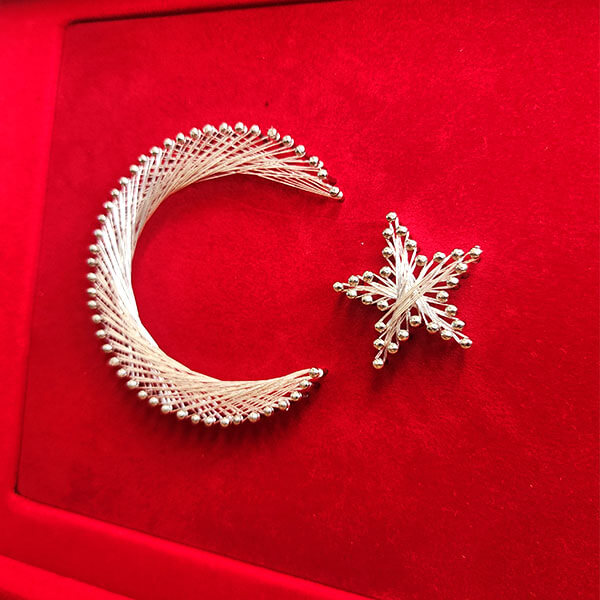 Kişiye Özel Ayyıldız Filografi Türk Bayrağı Plaket görsel