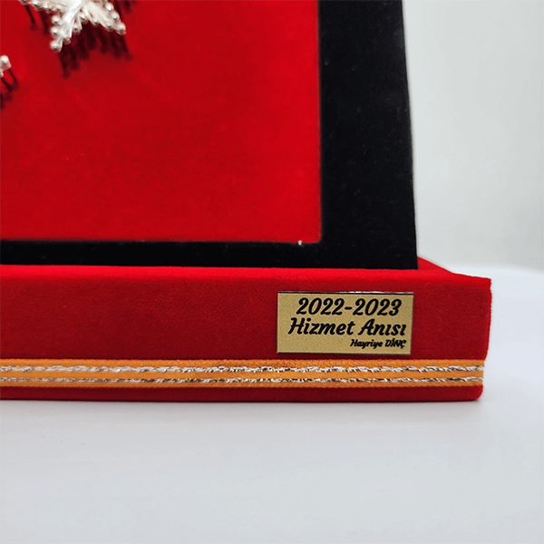 Kişiye Özel Ayyıldız Filografi Türk Bayrağı Plaket görsel