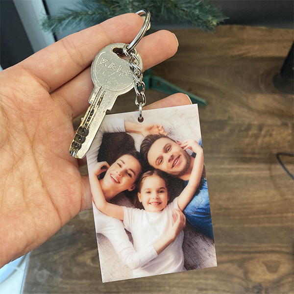 Kişiye Özel Fotoğraf Baskılı Pleksi Anahtarlık - Görsel 2