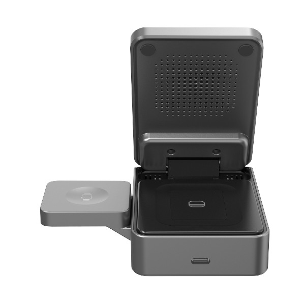 S-Link Sw-Cwf116 Siyah Telefon Kulaklık Akıllı Saat 15W 3 İn 1 Magsafe Qi2 Kablosuz Şarj Cihazı görsel