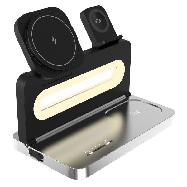 S-Link Sw-Cwf120 Siyah Telefon Kulaklık Akıllı Saat 15W 3 İn 1 Magsafe Kablosuz Şarj Cihazı görsel