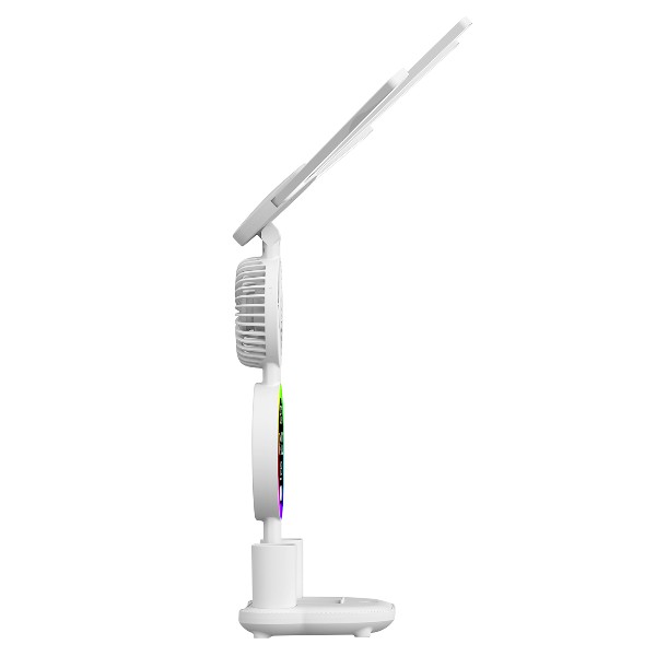 S-Link Sl-M9070 Glow Beyaz 2 Renk Dokunmatik Led Lamba Saat, Fan, Alarm, Derece Kalemlikli Masa Lamb görsel