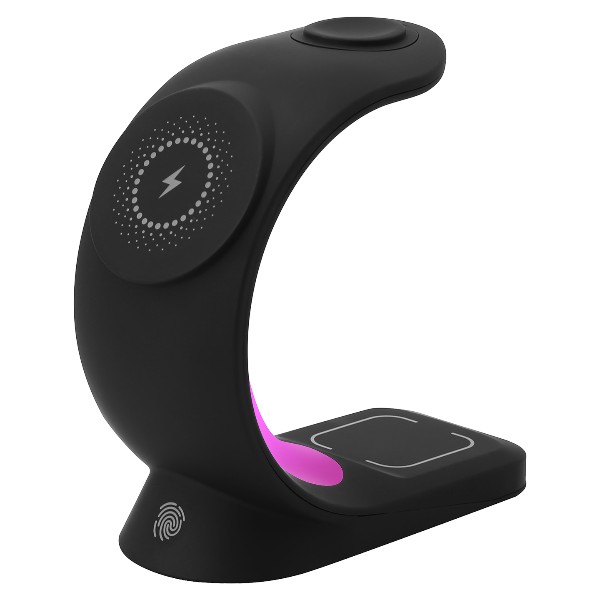 S-Link Sl-Cw20 Siyah Telefon, Saat, Kulaklık Uyumlu 15W Rgb Kablosuz Şarj Cihazı görsel