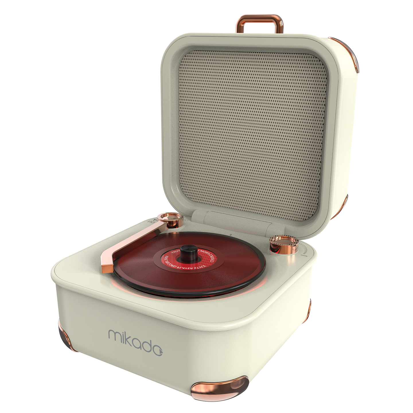 Mikado Md-62Bt 5W 1200Mah Krem Tf Kart + Bluetooth Destekli Klasik Retro Müzik Kutusu görsel