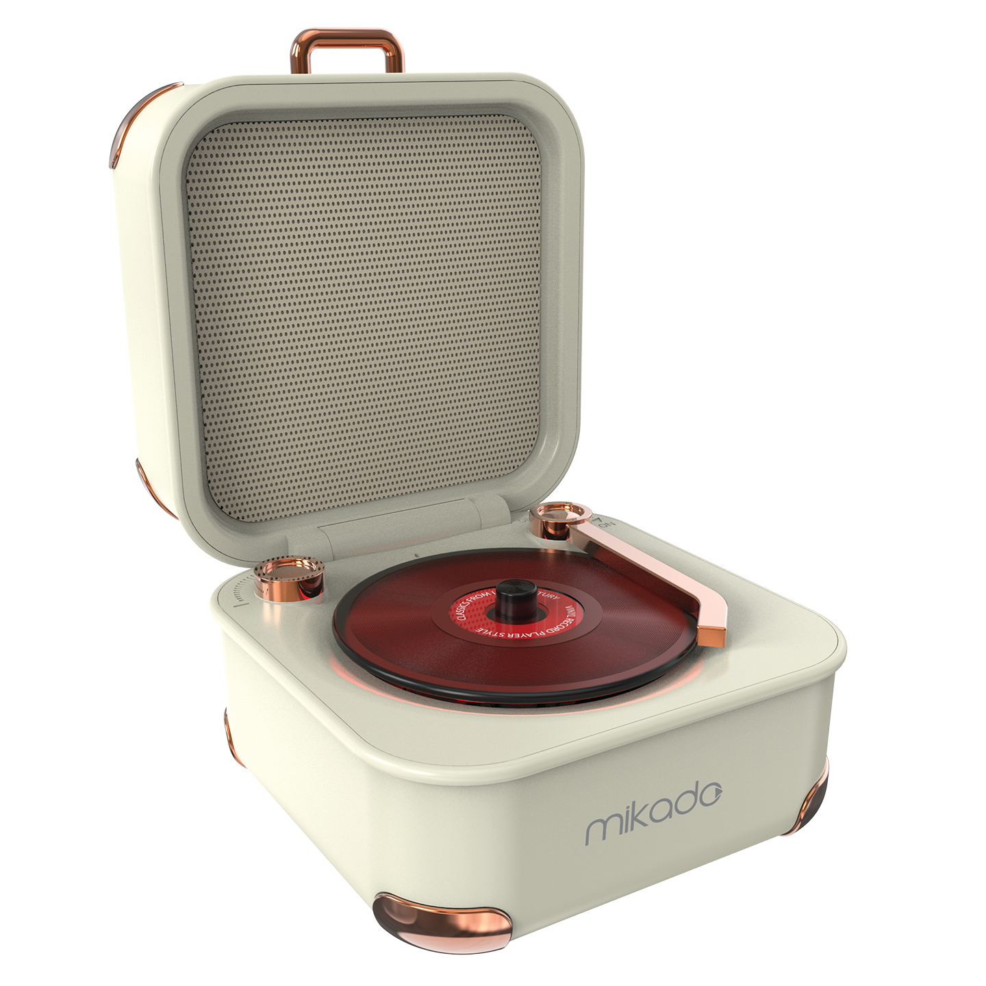 Mikado Md-62Bt 5W 1200Mah Krem Tf Kart + Bluetooth Destekli Klasik Retro Müzik Kutusu görsel