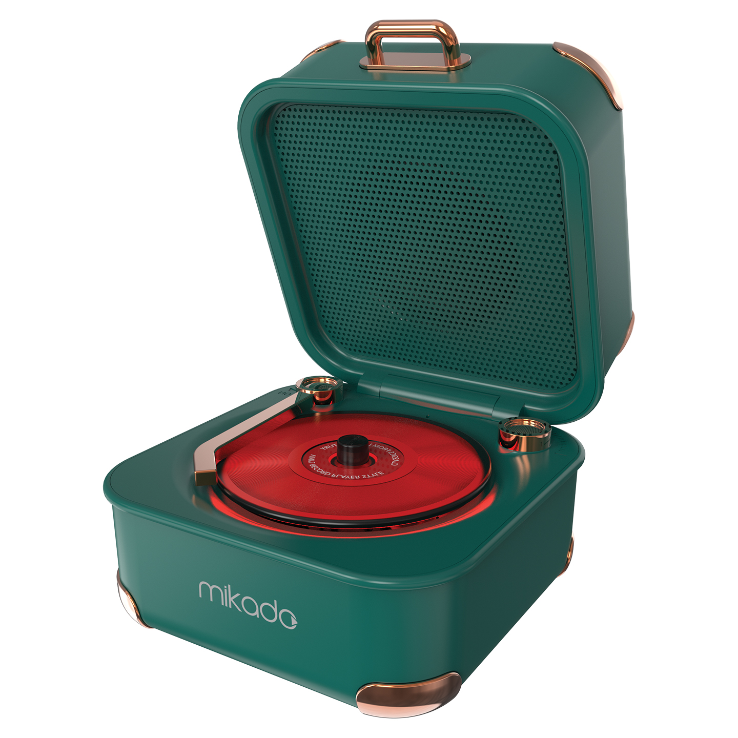 Mikado Md-62Bt 5W 1200Mah Yeşil Tf Kart + Bluetooth Destekli Klasik Retro Müzik Kutusu görsel