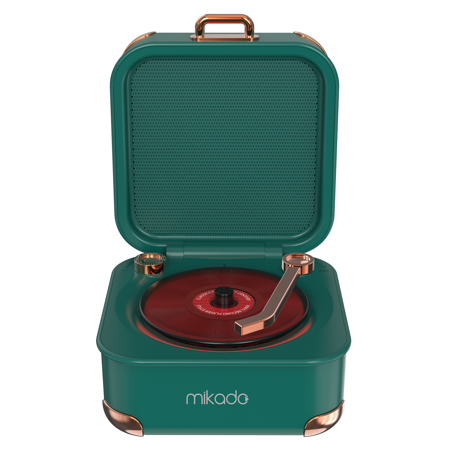 Mikado Md-62Bt 5W 1200Mah Yeşil Tf Kart + Bluetooth Destekli Klasik Retro Müzik Kutusu görsel