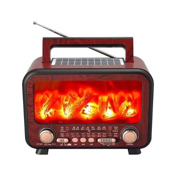 Şömine Efektli Everton Rt-754 Usb Mp3 Çalar Solar Şarjlı Bluetooth Radyo görsel