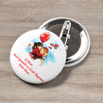 23 Nisan Rozeti Atatürk Ve Çocuk 44 Mm 10 Adet