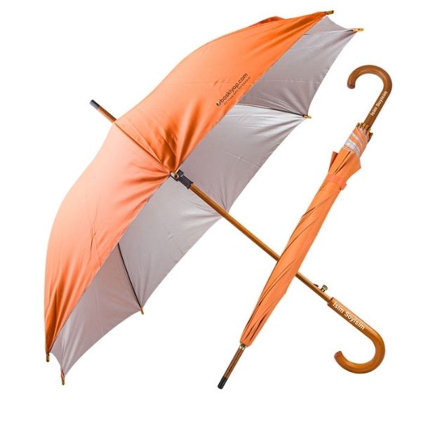 Kişiye Özel Turuncu Baston Şemsiye görsel