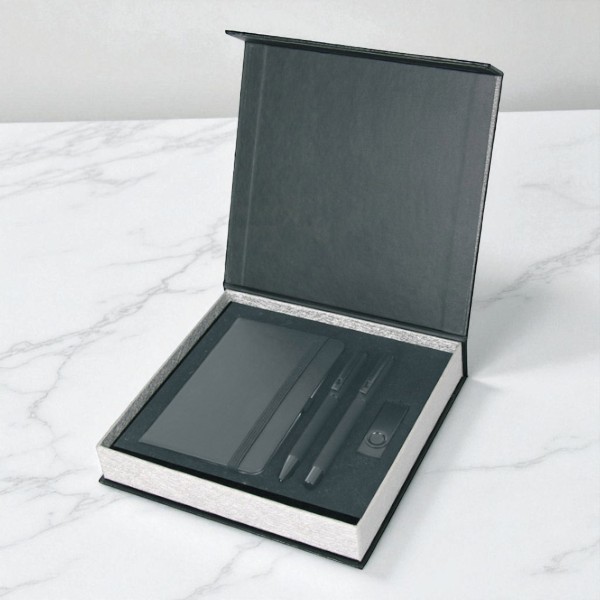 Kişiye Özel Ajanda Kalem(2Li) Usb Set - Siyah görsel