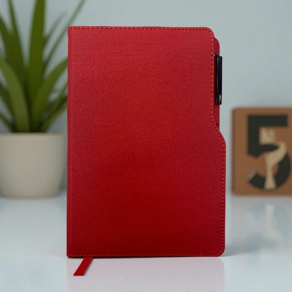 Kişiye Özel Tarihsiz Ajanda Kalem Set - Kırmızı