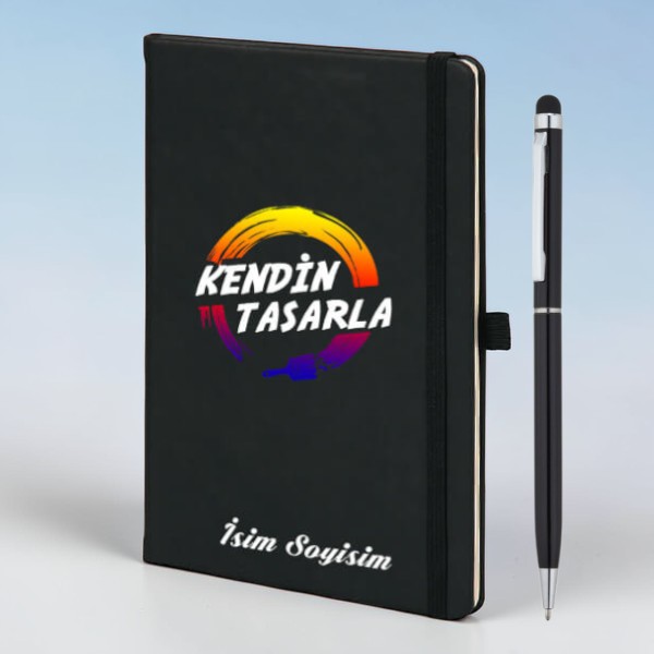 Kişiye Özel Ajanda Kalem Set- Siyah