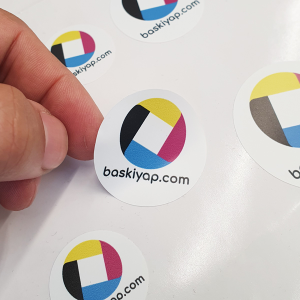 Beyaz Folyo Etiket Sticker Baskı