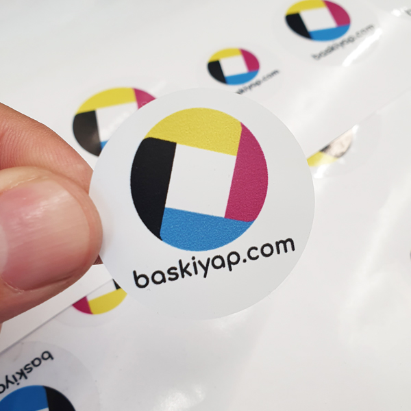 Beyaz Folyo Etiket Sticker Baskı