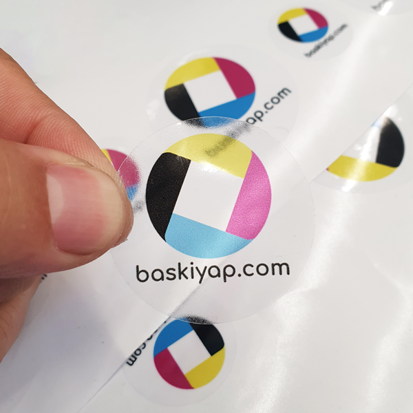 Şeffaf  Folyo Etiket Sticker Baskı görsel