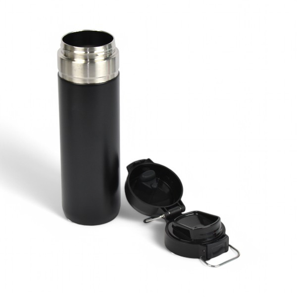 İsimli Ve Logolu Lazer Kazıma Siyah Çelik Termos 700 Ml görsel