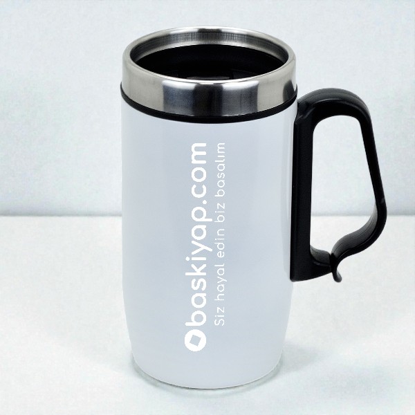 İsme Özel Beyaz Çelik Termos Bardak 250Ml