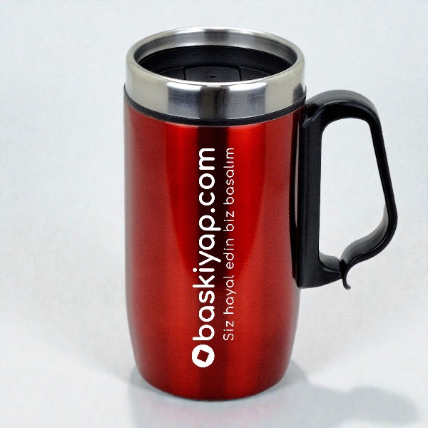 Kişiye Özel Kırmızı Çelik Termos Bardak görsel