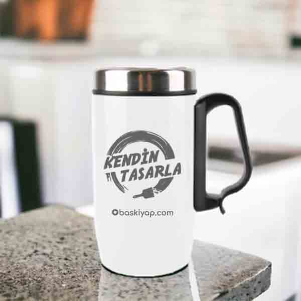 İsme Özel Beyaz Çelik Termos Bardak 250Ml