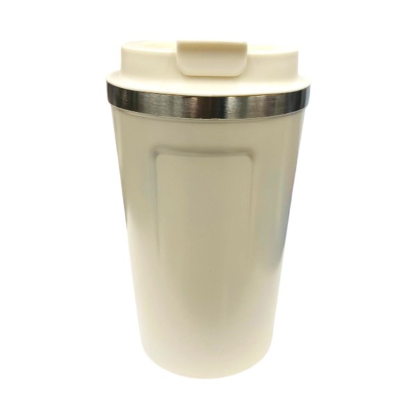 Kişiye Özel Beyaz Çelik Termos Kilitli Mug 380 Ml