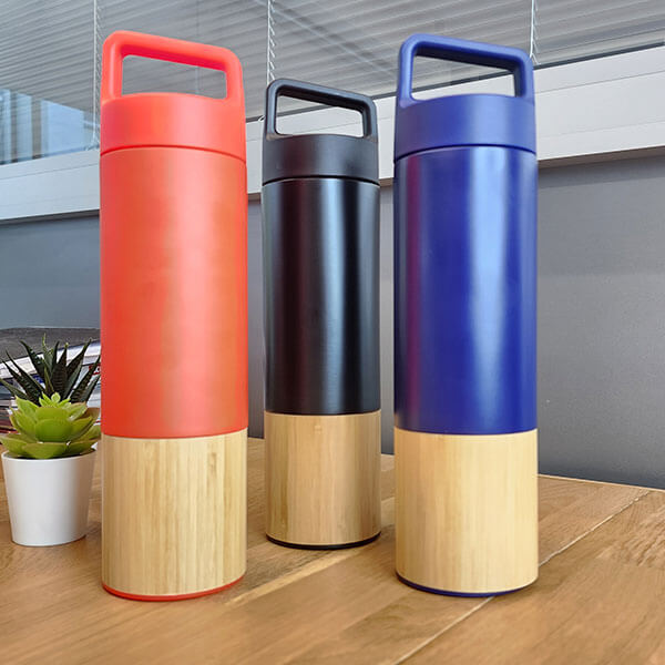Kişiye Özel Bambu Kırmızı Termos