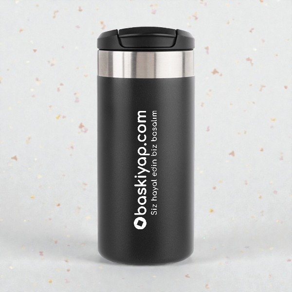 Siyah Çelik Termos 350 Ml görsel
