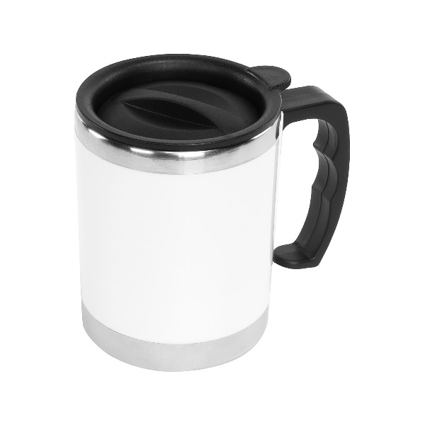 Kulplu Paslanmaz Çelik Termos Kupa 330 Ml – Beyaz görsel