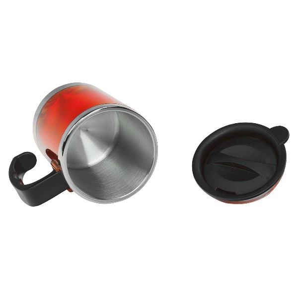 Kulplu Paslanmaz Çelik Termos Kupa 330 Ml – Kırmızı görsel