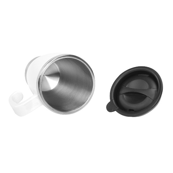 Kulplu Beyaz Paslanmaz Çelik Termos Kupa – 415 Ml görsel