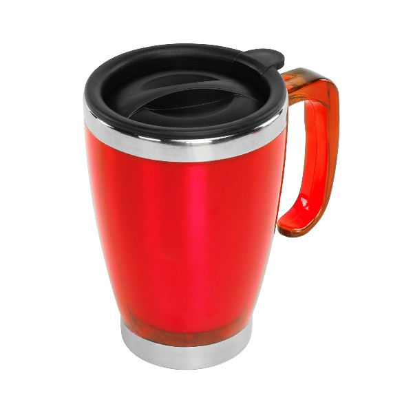 Kulplu Kırmızı Paslanmaz Çelik Termos Kupa – 415 Ml görsel