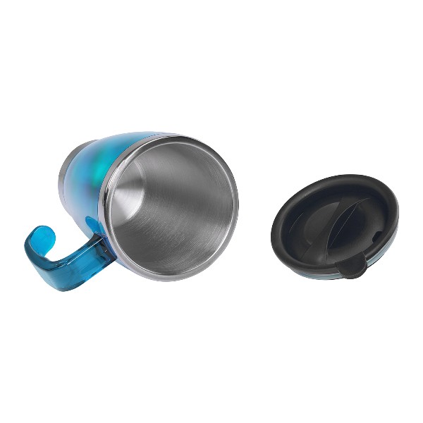 Kulplu Turkuaz Paslanmaz Çelik Termos Kupa – 415 Ml görsel