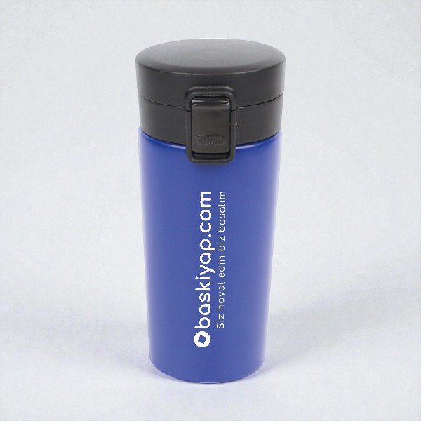 Vakumlu Premium Mavi Çelik Termos 380Ml görsel