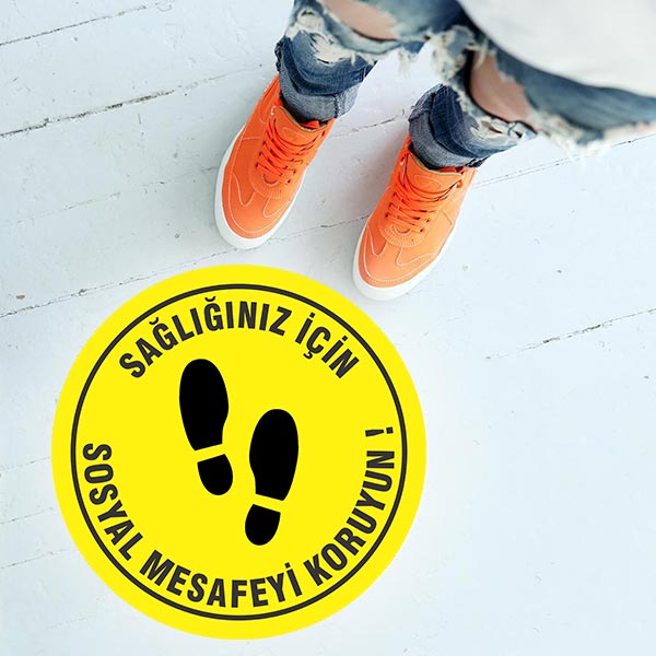 Sosyal Mesafeyi Koruyalım Etiket görsel
