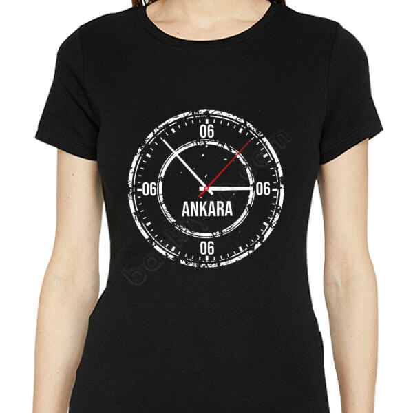 06 Saat Tasarımlı Ankara Tişörtü online tasarla
